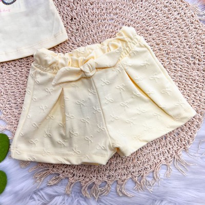  Conj. Blusa Ursinha Enjoy a Grand Day e Short - Amarelo